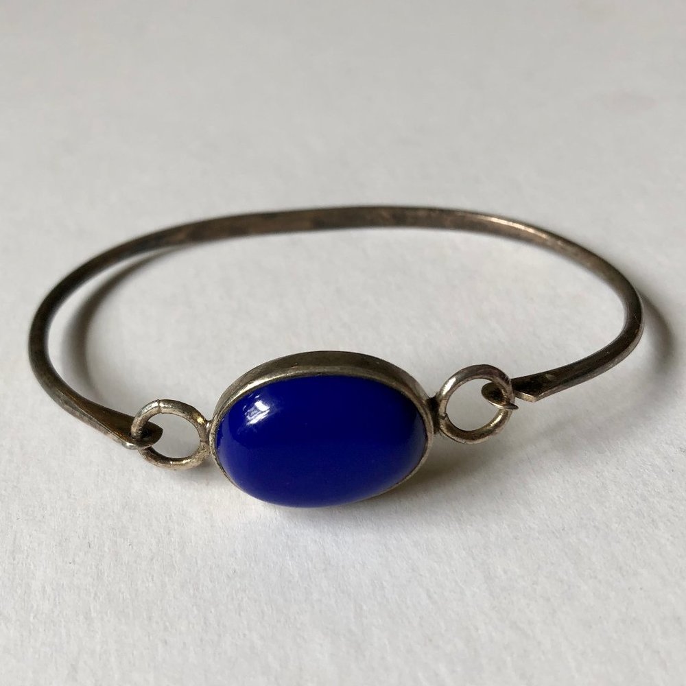 Sterling Silver & Blue Resin Bracelet